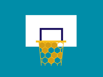 Charlotte Hornets vs Brooklyn Nets basketball beehive bees brooklyn charlotte honey hornets illustration minimalist nba nets