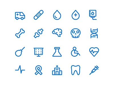 Medical Icons app design icon illustration illustrator logo medical care minimal ui ux