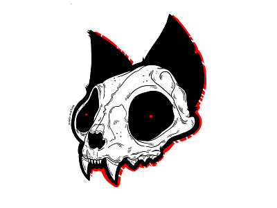 Cat. blackwork cat cat skull illustration ipad procreate skull spooky tattoo