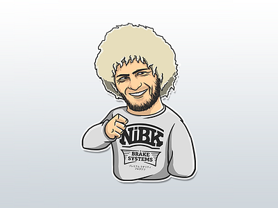 Khabib Nurmagomedov Sticker art illustration telegram портрет стикер