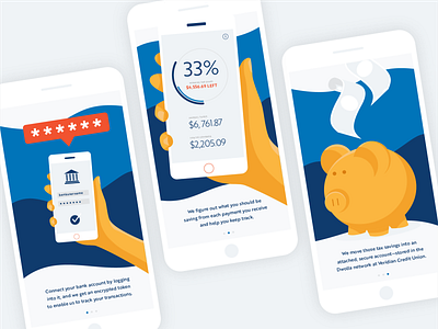 App onboarding screens 3 step app app illustration bank banking freelance illustration money onboard onboarding onboarding screen piggy bank screens taxes ui ui ux