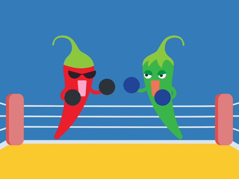 Chili's Fight animation chilis design gif gif animated gif animation illustration motion animation motion art motion design vector vector animation