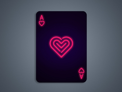 Neon Ace Of Hearts ace board game board games card game card art card games design game poker poker card poker cards vector art