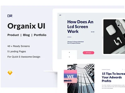 Organix UI Template e commerce ecommerce eshop fashion forms light portfolio style ui uikit ux webdesign