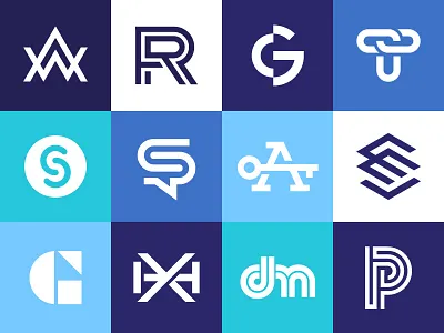 lettermark set2 letter lettermark logo logoset mark monogram symbol