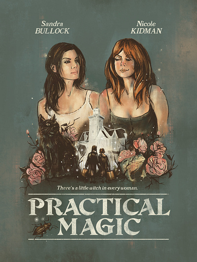 Practical Magic Poster design illustration movie poster vintage