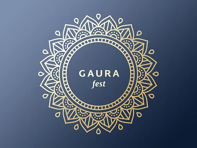 Gaura Fest blue branding chakra culture design fest gaura gold haribol icon illustration india indian culture krishna logo mandala ornament vector