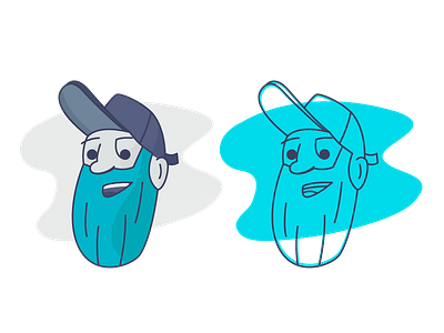 Hipster Rebound beard character design hat hipster illustration illustrator line vector