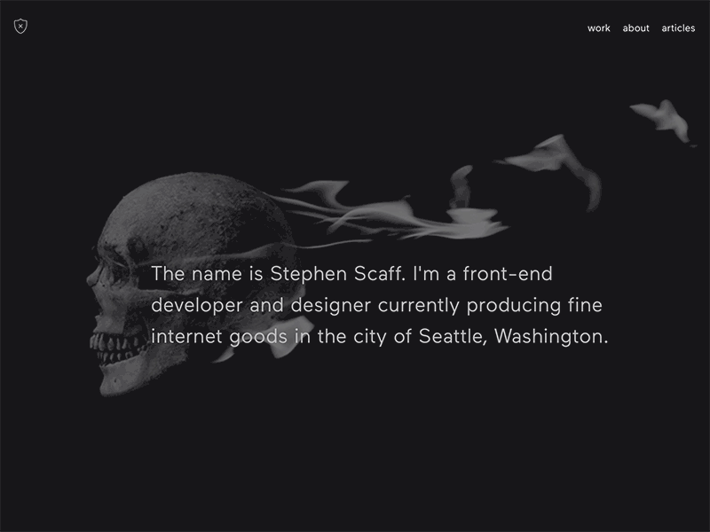 Skull on Fire animation fire folio home html skull ui web