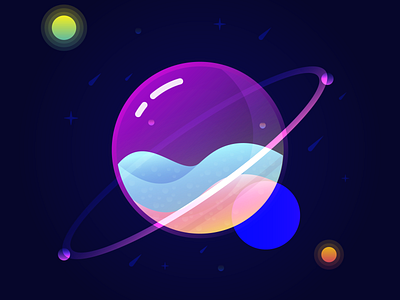 Glass Planet Tutorial design illustration vector