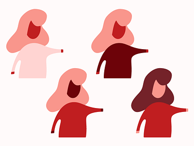 Ladies in red cajun shrimp design girl illustration ladies lady maroon people pink red salmon vector woman women