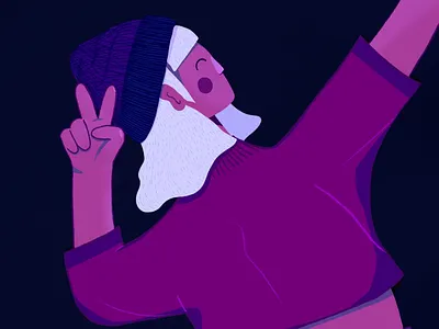 WIP cute funny girl hand drawn illustration kawaii night procreate purple selfie textures woman