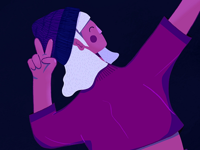 WIP cute funny girl hand drawn illustration kawaii night procreate purple selfie textures woman