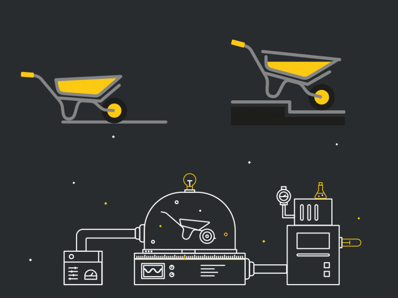 Wheelbarrows tests 2d after effects animation loop mograph motion design motion graphics