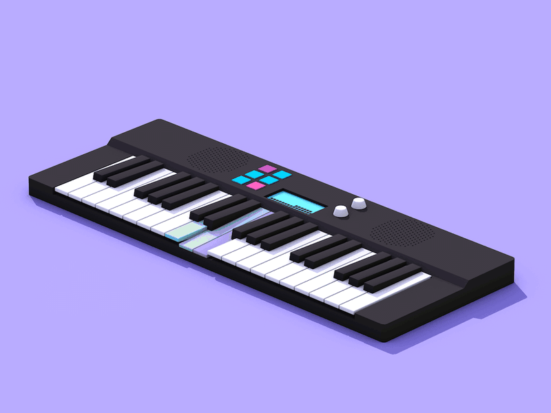🎹🎹🎹❤💙💚💛💜🧡🖤 c4d cinema 4d colors keyboard keys music piano rainbow synth