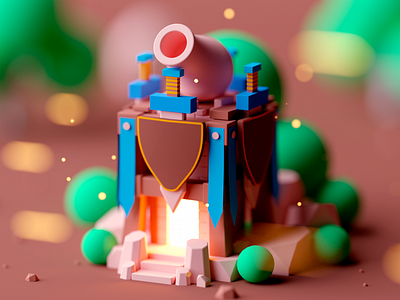 Weapon Shop 3d c4d cartoon cinema 4d cinema4d design fantasy forest game game asset game building game design illustration isometric isometric room low poly lowpoly octane