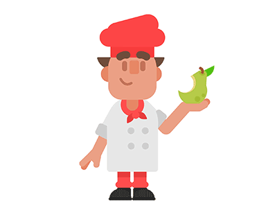 Pera Deliciosa after affects animation character chewing design duolingo eat gif gif animated illustration loop lottie motion graphics rubberhose vector