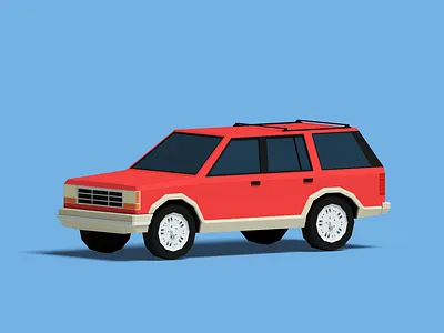 SUV blender car lowpoly render suv