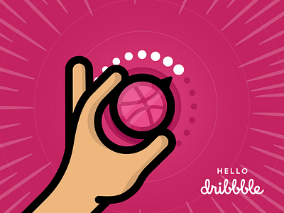 Hello Dribbble first shot hello illustration invitation music simple volume