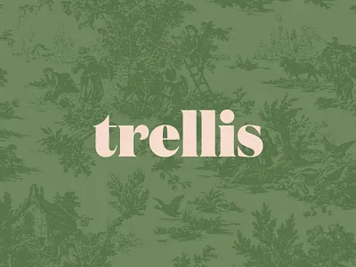 Trellis branding custom logo logotype pink serif southern toile vintage women