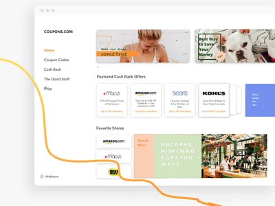 Coupons Web Refresh Concept clean concept coupons homepage interface design minimal ui web web design