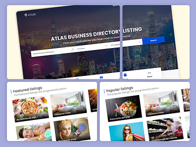 Atlas Business Directory listing application booking business creative creativepeoples design directory envato homepage landing page listing responsive shop user interface web web design