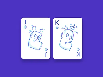 Mad cards cards clean design diamonds icons illustration jack king mad outline playing cards simple vector