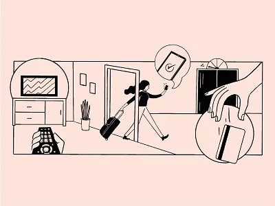 Hotel Cartoon branding cartoon cartoon design checkout design drawing hotel illustration vintage