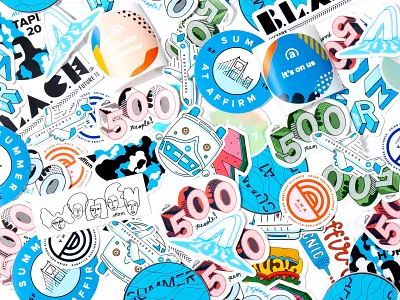 Affirm stickers abstract art direction branding design illustration pattern photograhy print shapes typography