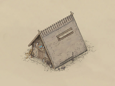 Viking House Concept architecture art building concept concept art design fantasy game game art house illustration isometric isometric art isometric illustration line art medieval nordic town viking