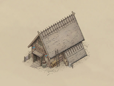 Viking House Concept architecture art building concept concept art design fantasy game game art house illustration isometric isometric art isometric illustration isometry line art medieval nordic town viking