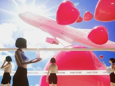 Spring 3d airplane airport c4d illustration love office varostore