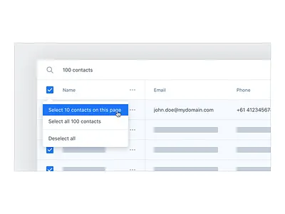 Data Table UX/UI – 'Select All' Options app crm data table ui user experience user interface ux web app