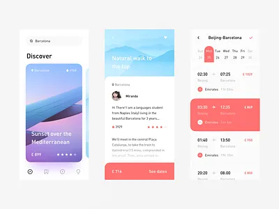 Travel World App airplane app clean design interactive layout light minimal travel ui