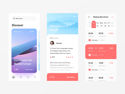 Travel World App airplane app clean design interactive layout light minimal travel ui
