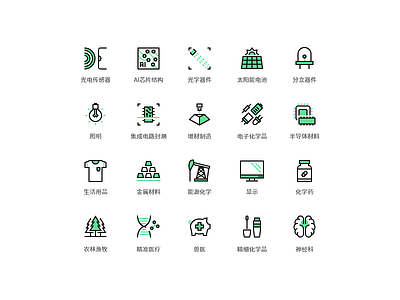 Icons design green icon icons illustration technology vector