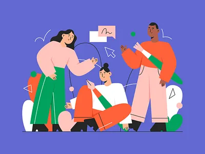 working together 💪 abstract character creative illustration people team