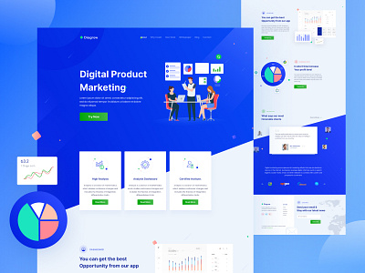 Diagrow-Digital Marketing Agency agency creative digital marketing illustration landing page marketing template ui design ux design web app website
