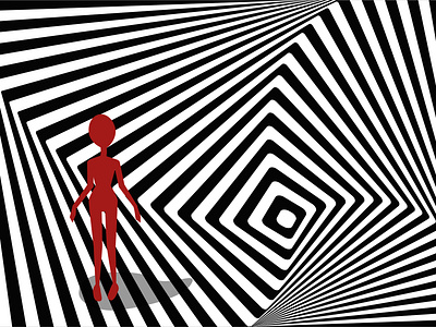 Lost In Trouble adobe illustrator black white creep illustration lost psychodelic red spiral tunnel