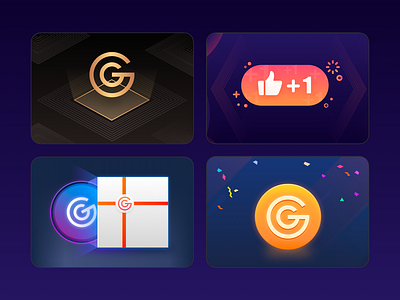 Some Icon for Gift Coin blue box gold light like orange purple red red and black