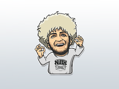 Khabib Nurmagomedov Sticker art illustration telegram портрет стикер