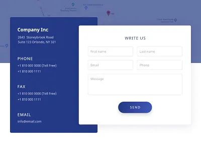 Contact blue contact page fontact form ui