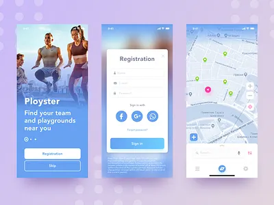 App for team games and playgrounds app design ios map minimal novigation pin playground ui ux