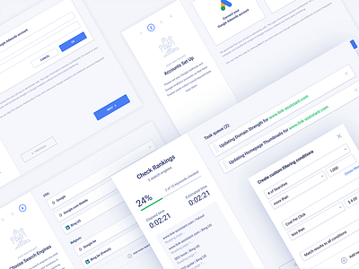 Start new project wizard app application clean design desktop graphic interface light progress project step ui ux wizard