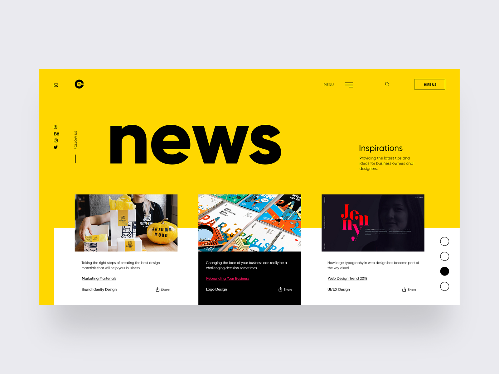 Example of Branding Agency - News Page
