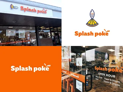 Logo in life color fish fish bowl fish logo food hawaii hawaiian food icon logo logotype poke sea splash splash poke