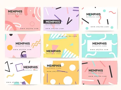 Set of business cards business cards dribbbleworld ui 卡片 孟菲斯 平面设计 插图 活版印刷 矢量 设计