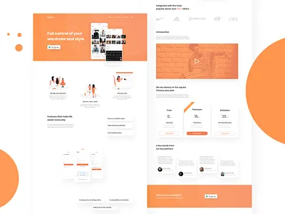 Styllie app - homepage app app page comments googleplay homepage landing landing page pricing startup ui uidesign