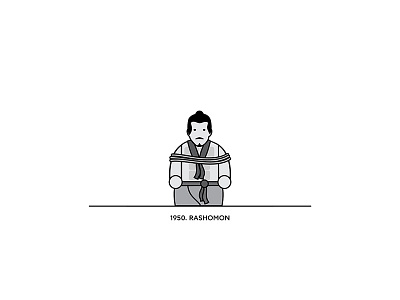 1950 - Rashomon character cinema design figure film flat illustration minimal movies vector