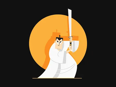 Samurai Jack cartoon flat illustration samurai jack vector